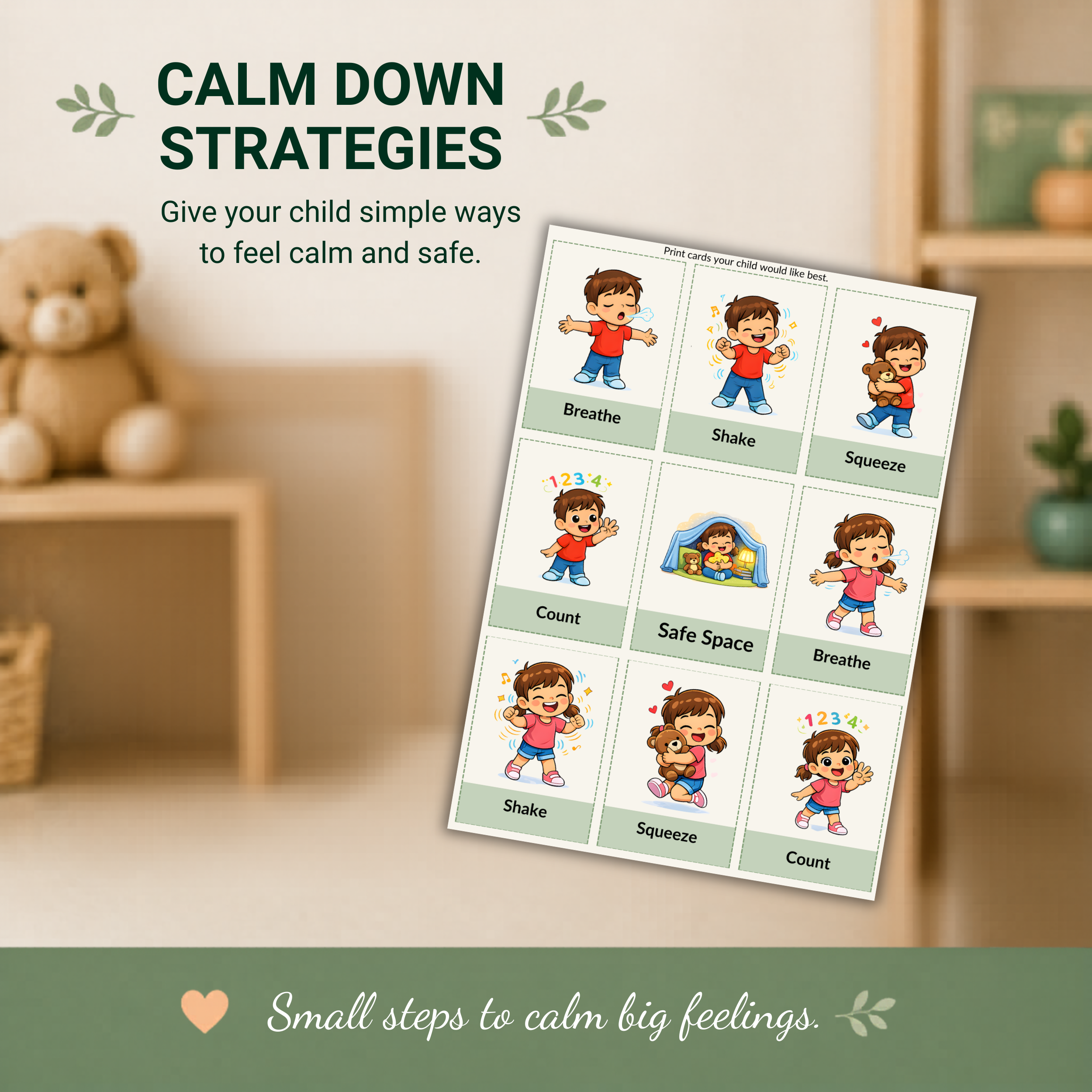 Big Feelings Pack for Toddlers | Emotional Regulation & Calm Down Printable Toolkit for Ages 2–5