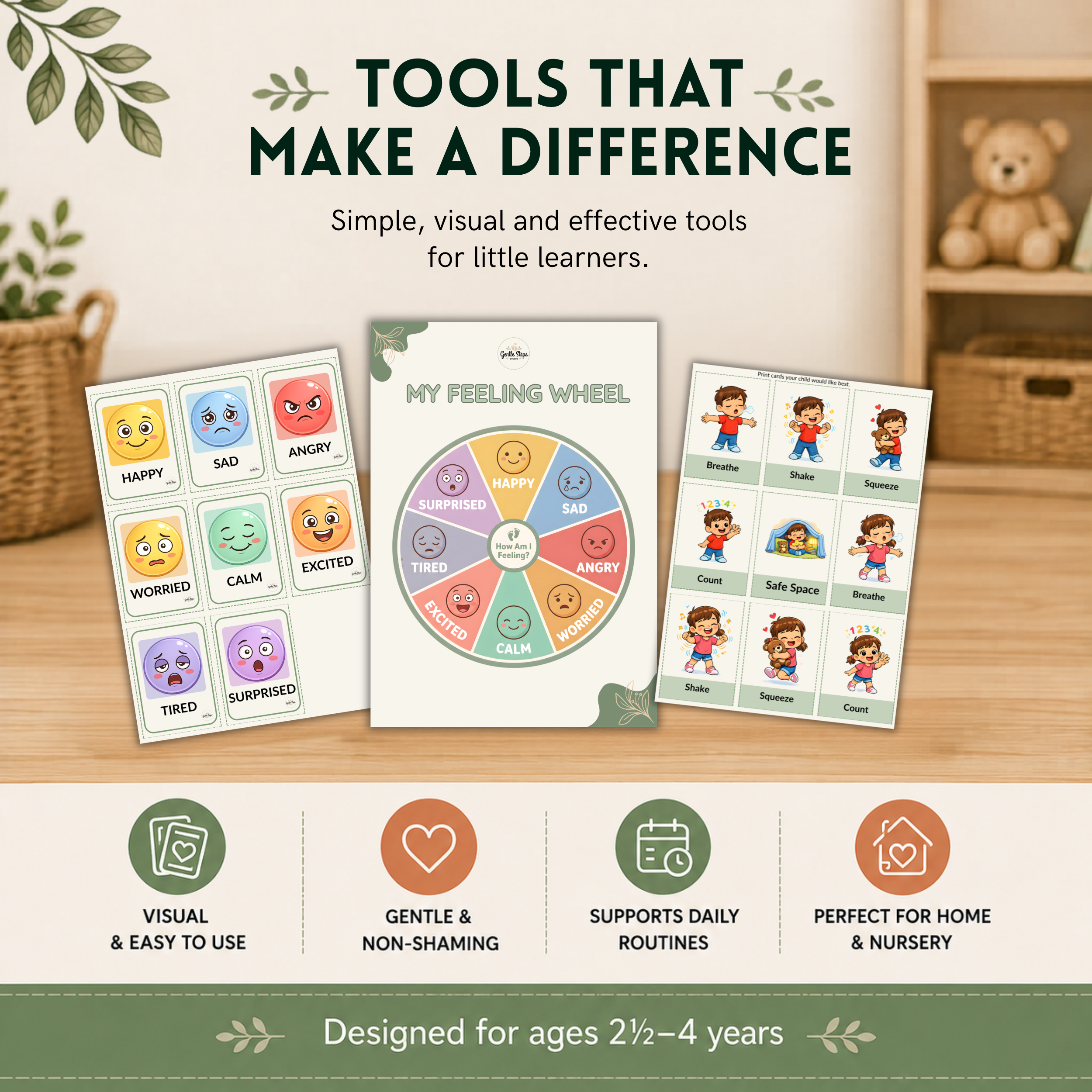 Big Feelings Pack for Toddlers | Emotional Regulation & Calm Down Printable Toolkit for Ages 2–5
