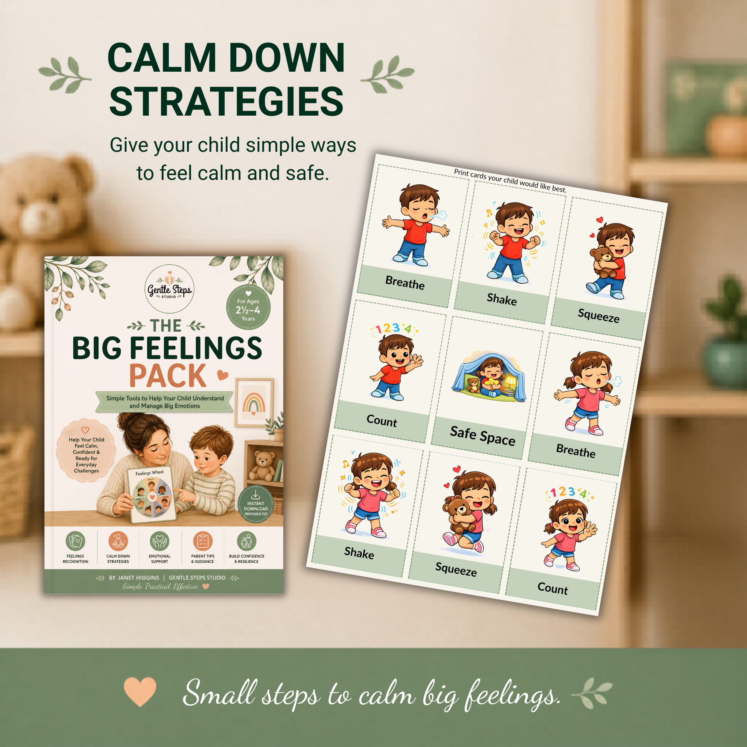 Big Feelings Pack for Toddlers | Emotional Regulation & Calm Down Printable Toolkit for Ages 2–5