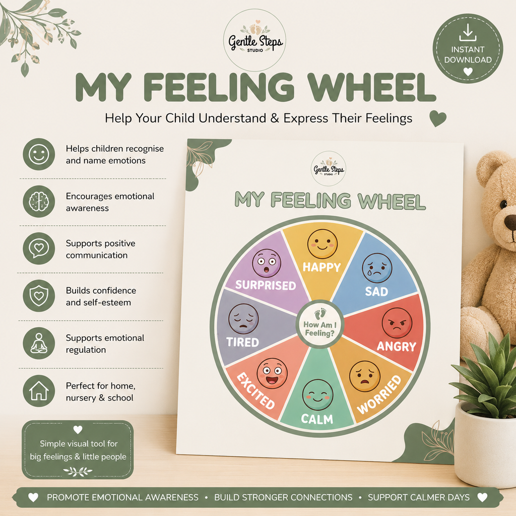 Feelings Wheel for Toddlers | Printable Emotion Chart | Emotional Regulation Tool | Preschool, EYFS, SEN, Autism & ADHD Support