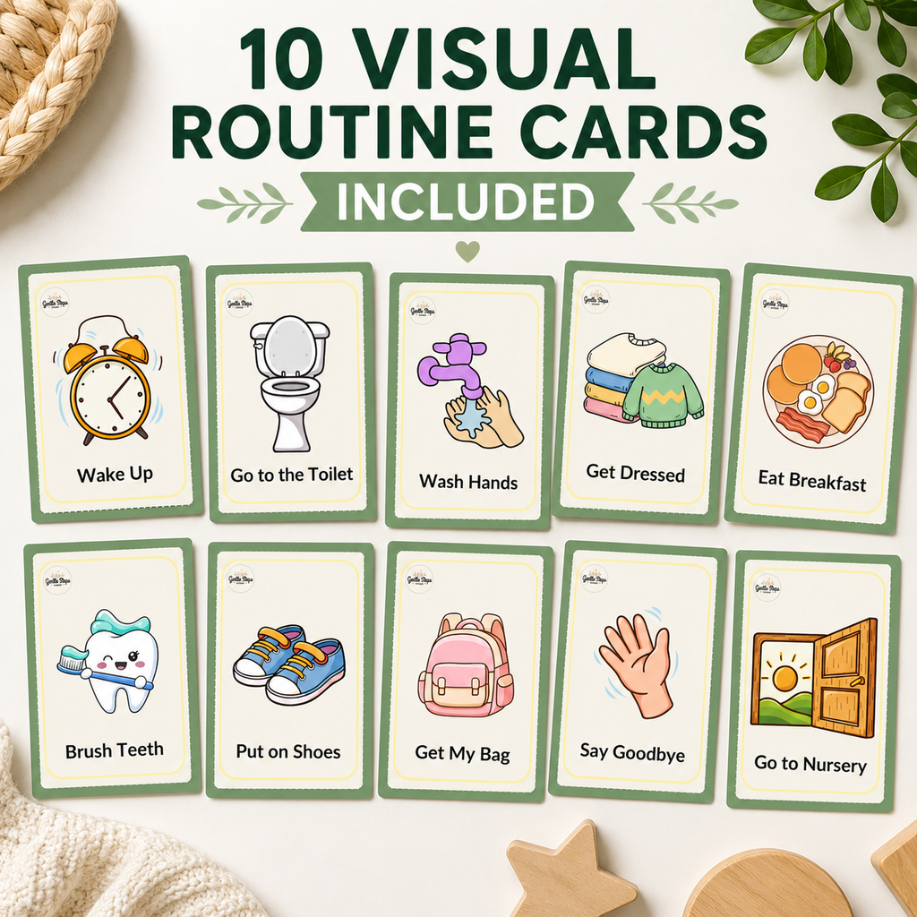 Morning Routine Cards for Toddlers | Nursery & Preschool Visual Schedule Printable