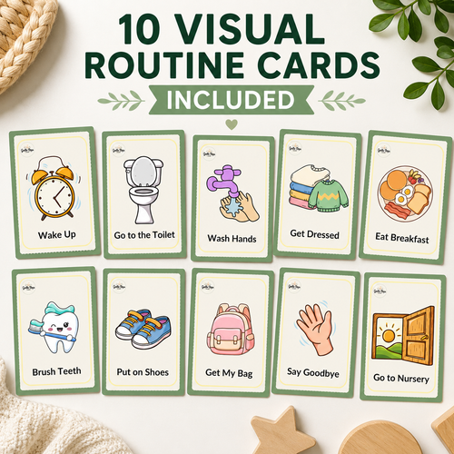 Morning Routine Cards for Toddlers | Nursery & Preschool Visual Schedule Printable