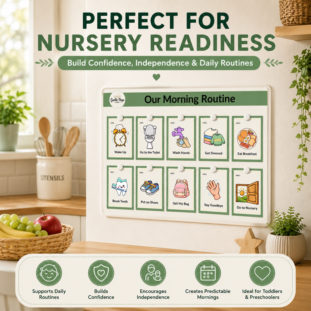 Morning Routine Cards for Toddlers | Nursery & Preschool Visual Schedule Printable
