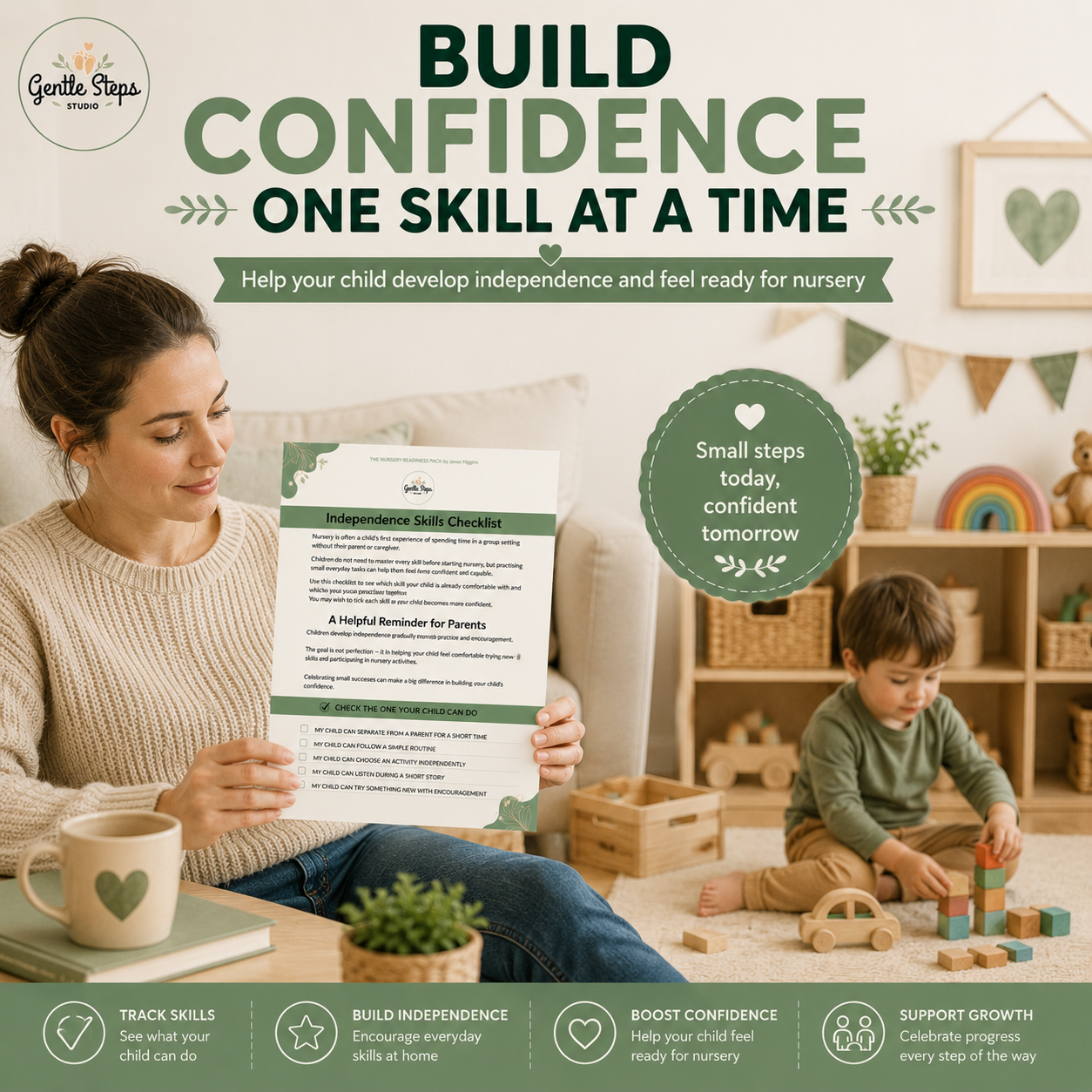 Nursery Readiness Checklist | Printable Independence Skills Tracker for Ages 2–5