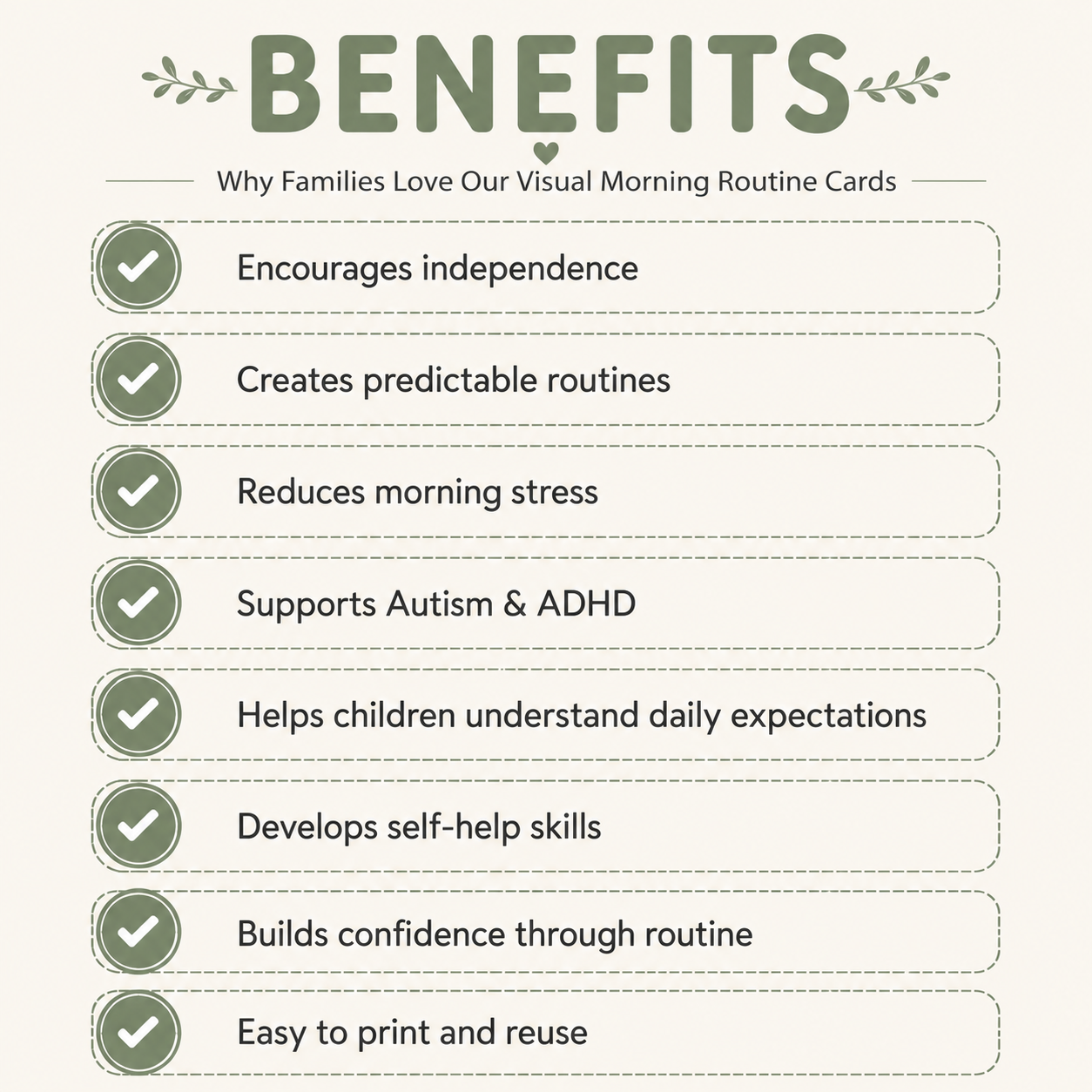 SEN Visual Morning Routine Cards Printable | Autism & ADHD Visual Schedule for Kids