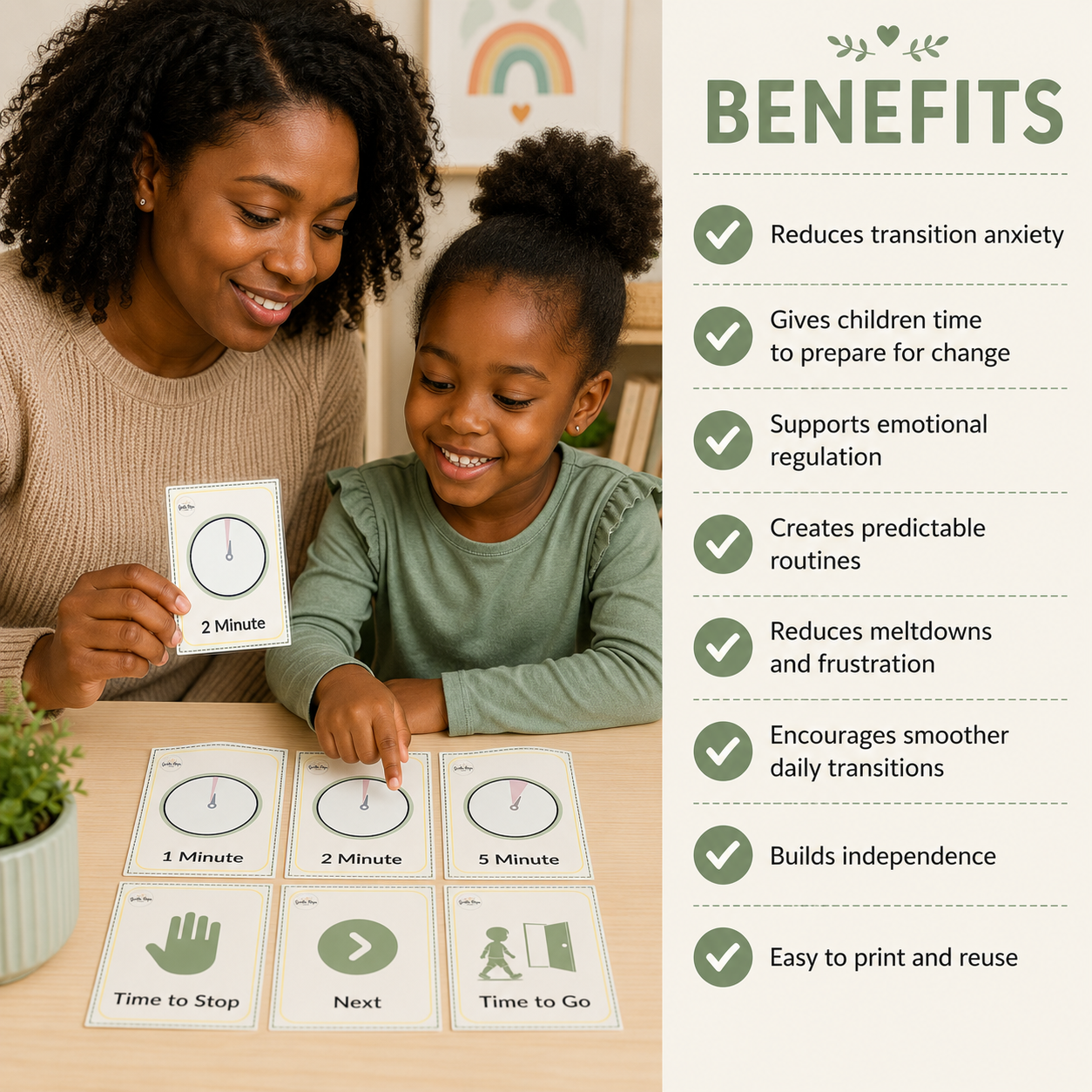 SEN Transition & Countdown Cards Printable | Autism & ADHD Visual Transition Support