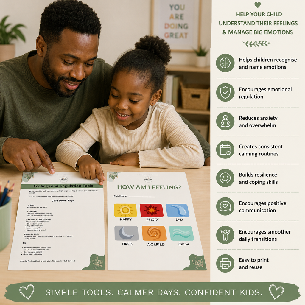 Feelings Chart & Calm Down Toolkit Printable | SEN, Autism & ADHD Emotional Regulation
