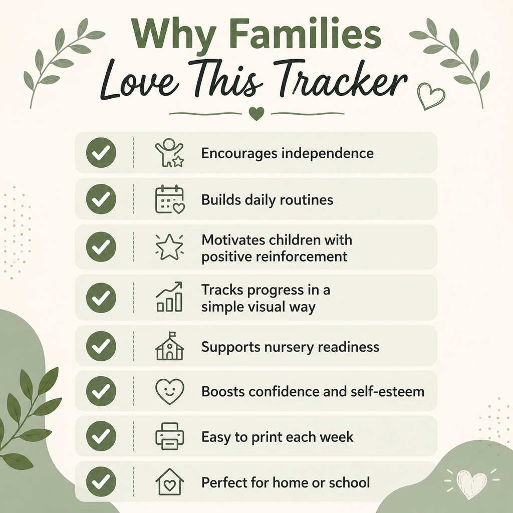 Weekly Progress Tracker Printable | SEN Routine Chart for Autism, ADHD & Nursery