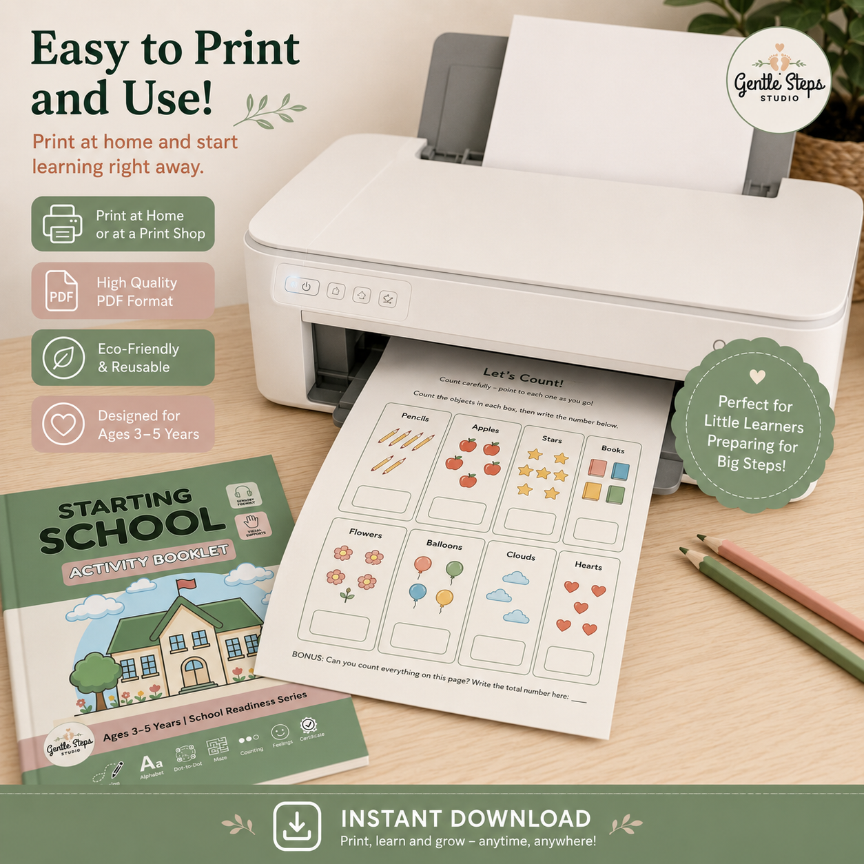 Starting School Activity Booklet for Ages 3–5 | SEN & School Readiness Workbook