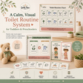 Toilet Routine System for Toddlers & Preschoolers | Visual Bathroom Routine Cards, Charts & Now Next Board
