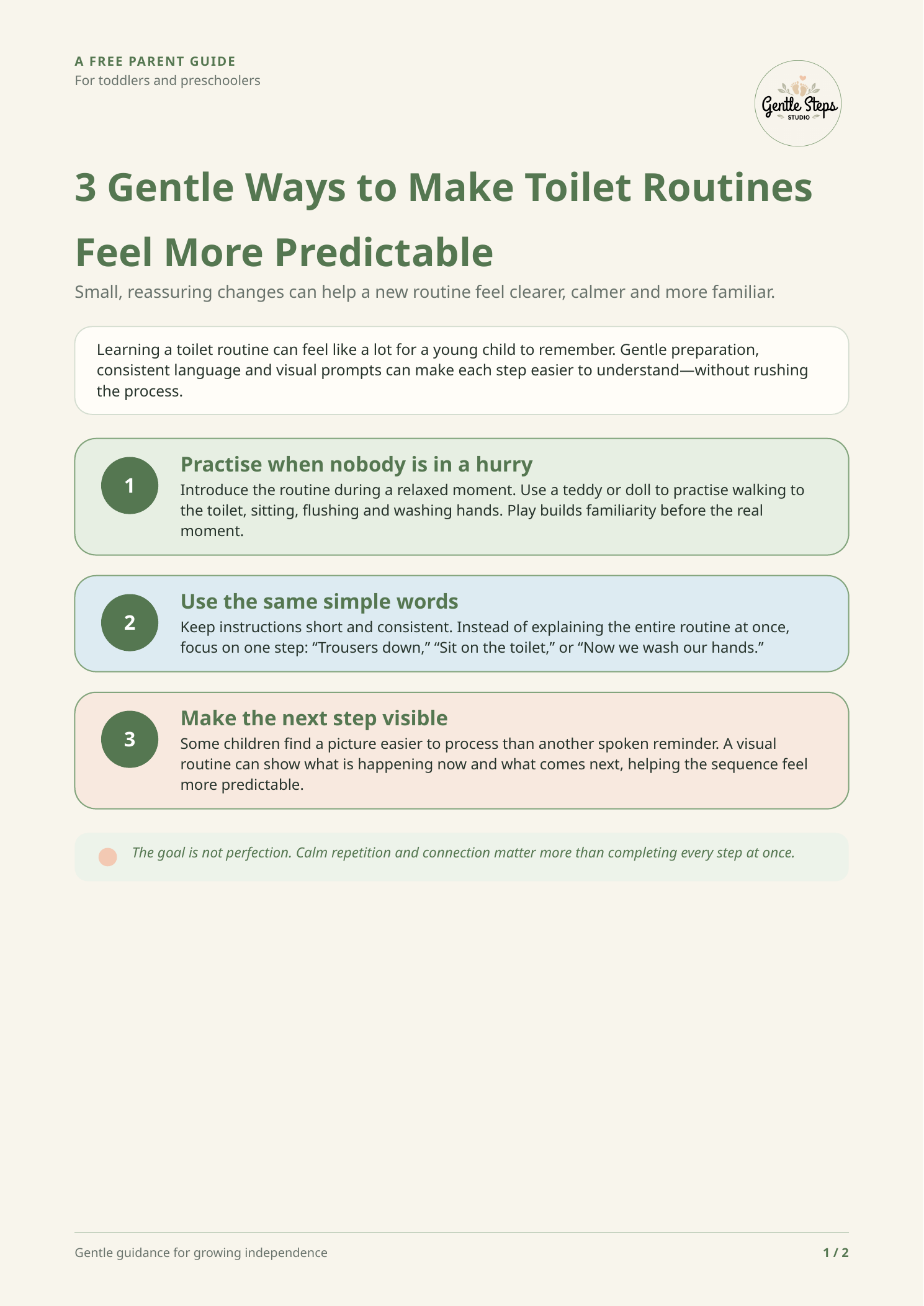 FREE Toilet Routine Parent Guide | Gentle Tips for Toddlers