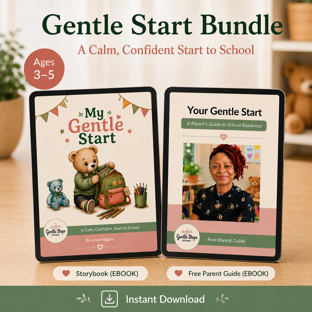 Gentle Start Bundle with two digital books on a wooden surface.