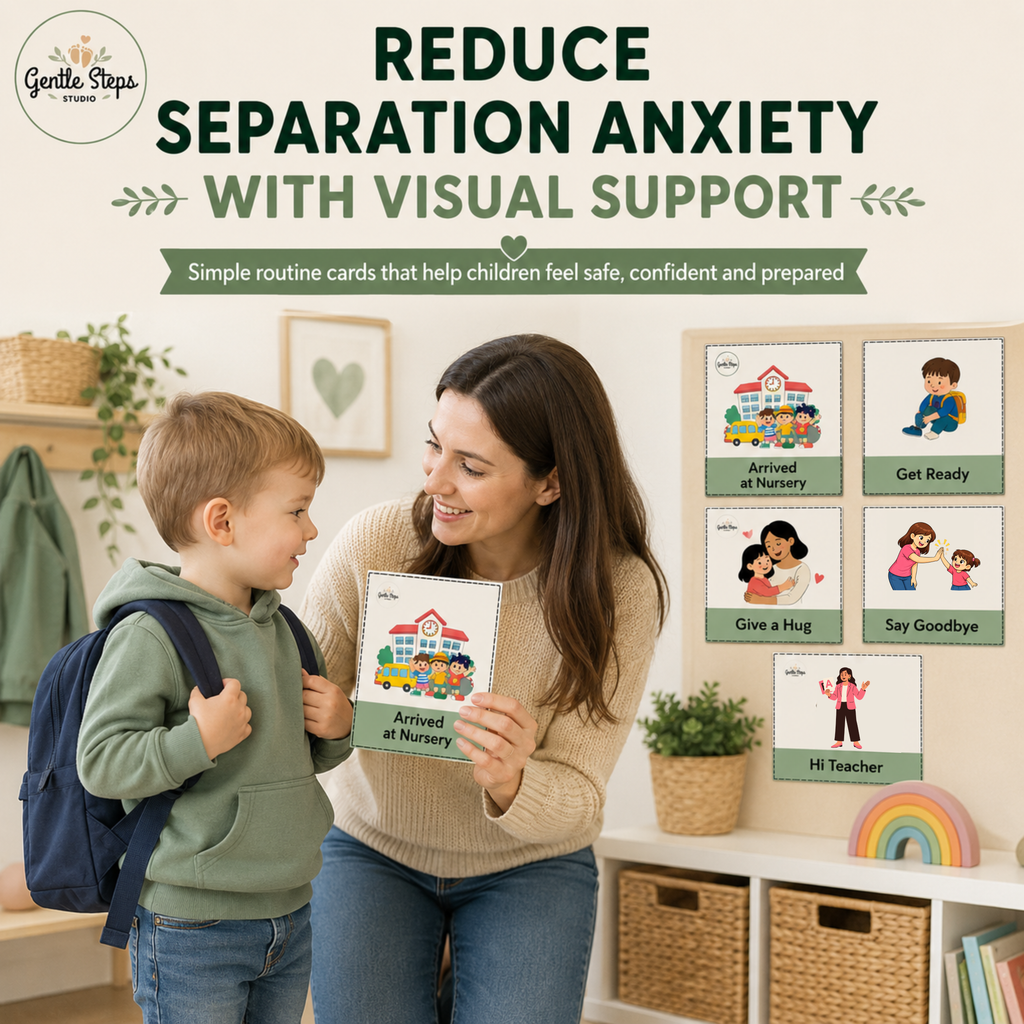 Nursery Goodbye Routine Cards for Parents and Children | Separation Anxiety Support for Toddlers & Preschoolers